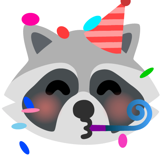 raccoon partying face