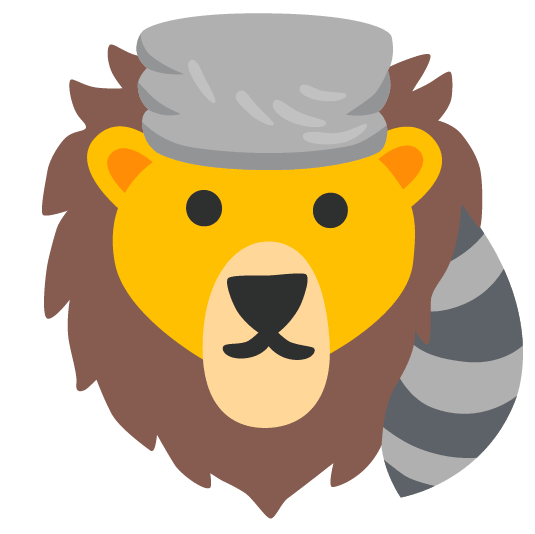 raccoon lion face