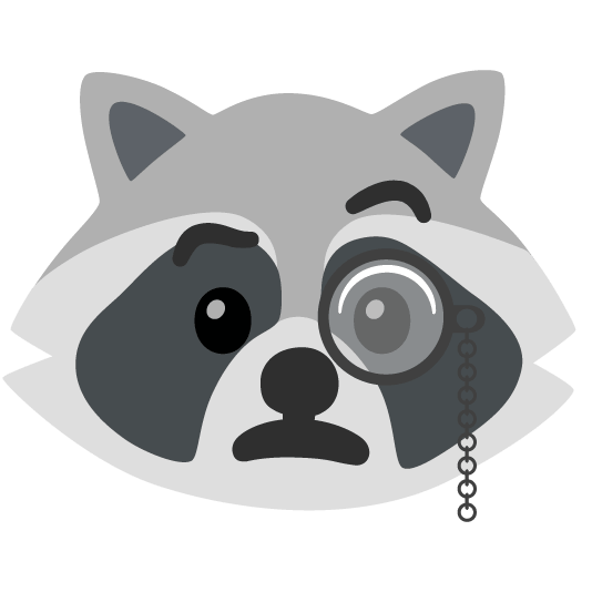 raccoon face with monocle