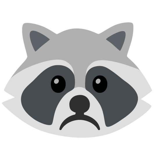 raccoon white frowning face