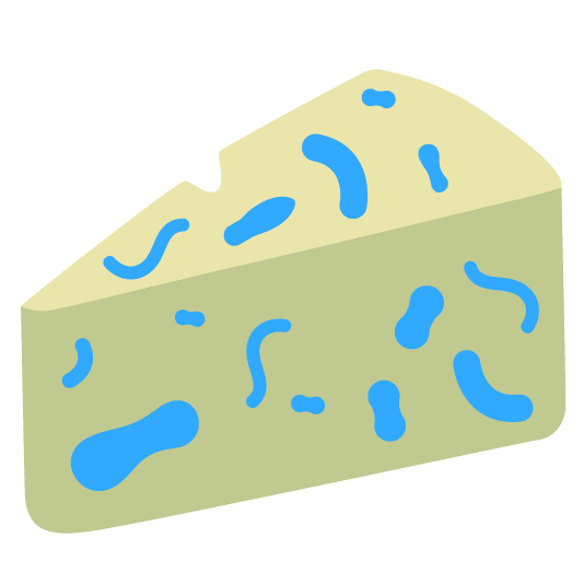 microbe cheese wedge