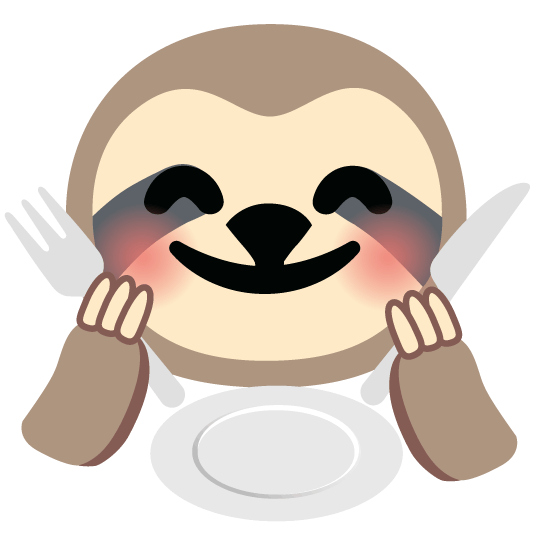 sloth knife fork plate