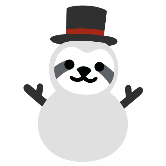 sloth snowman without snow