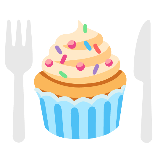 cupcake knife fork plate