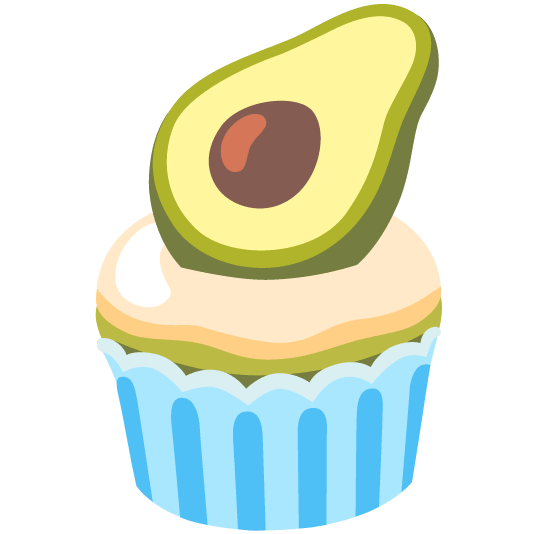cupcake avocado