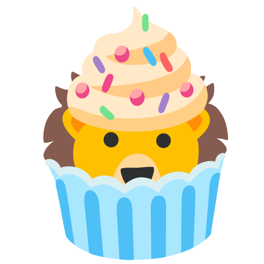 cupcake lion face