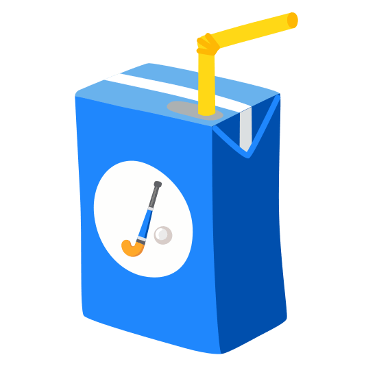 beverage box field hockey stick and ball