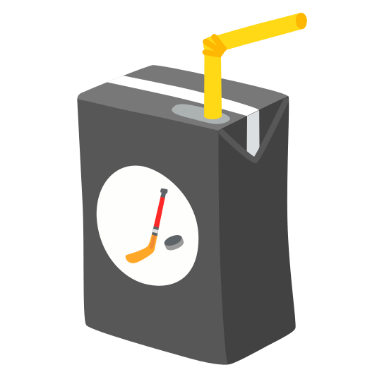 beverage box ice hockey stick and puck