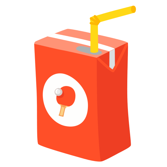 beverage box table tennis paddle and ball