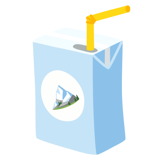 beverage box snow capped mountain