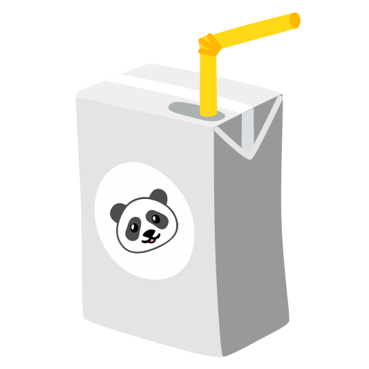 beverage box panda face