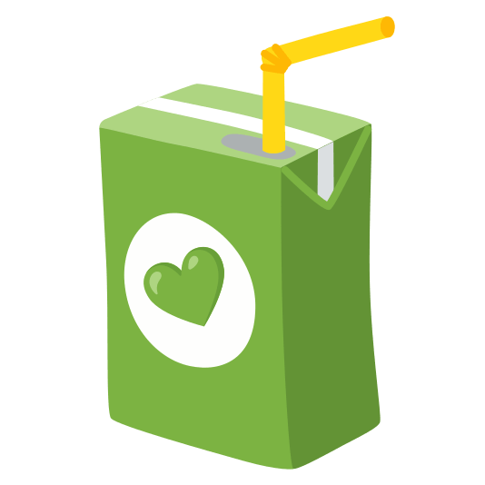 beverage box green heart