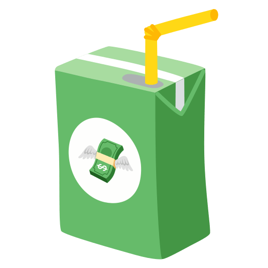 beverage box money with wings