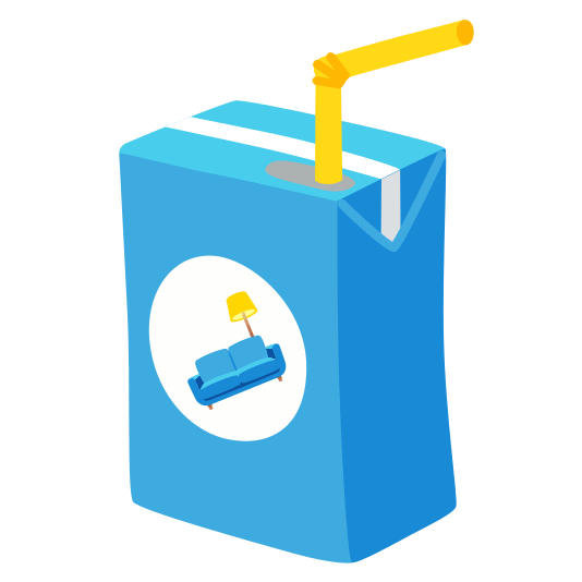 beverage box couch and lamp