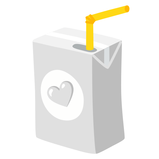 beverage box white heart