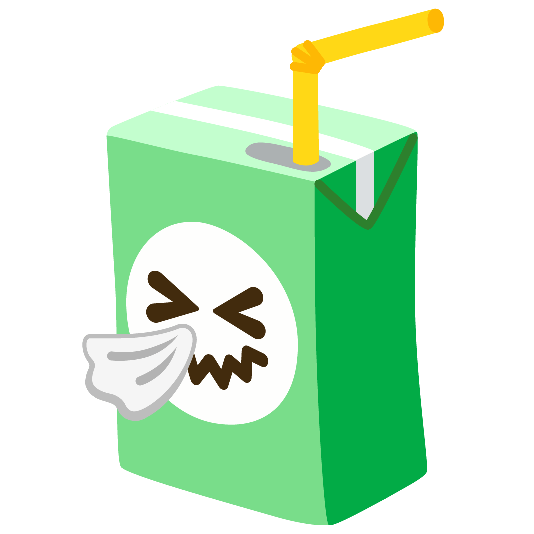 beverage box sneezing face