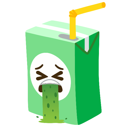 beverage box face vomiting