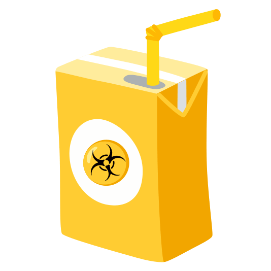 beverage box biohazard sign