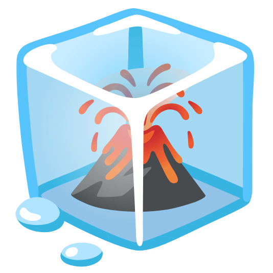 ice cube volcano