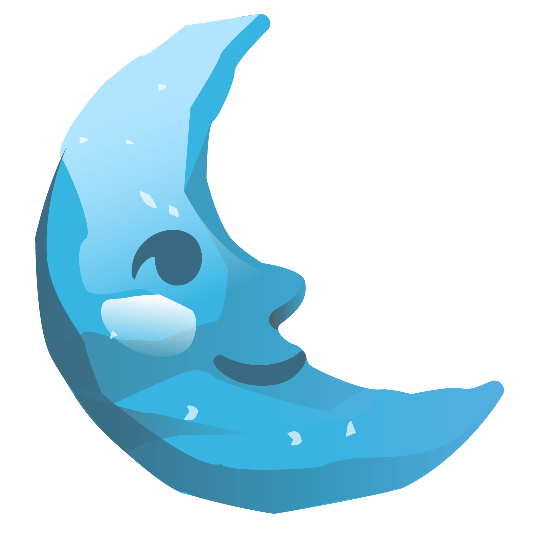 ice cube last quarter moon with face