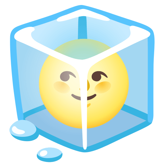 ice cube full moon with face