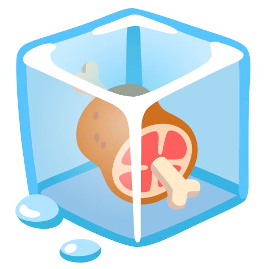 ice cube meat on bone