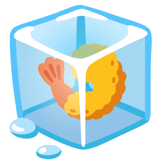 ice cube fried shrimp