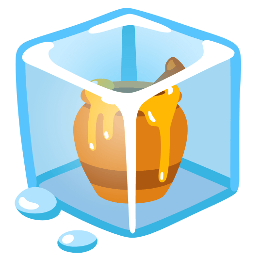 ice cube honey pot