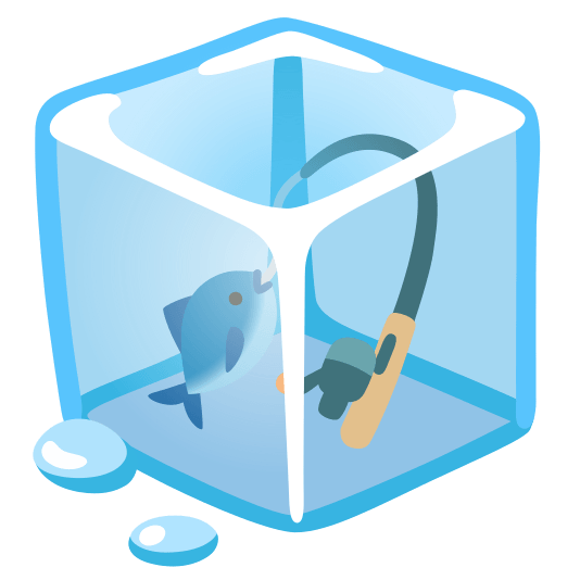 ice cube fishing pole and fish