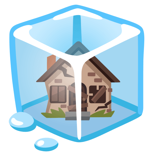 ice cube derelict house building