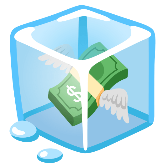 ice cube money with wings