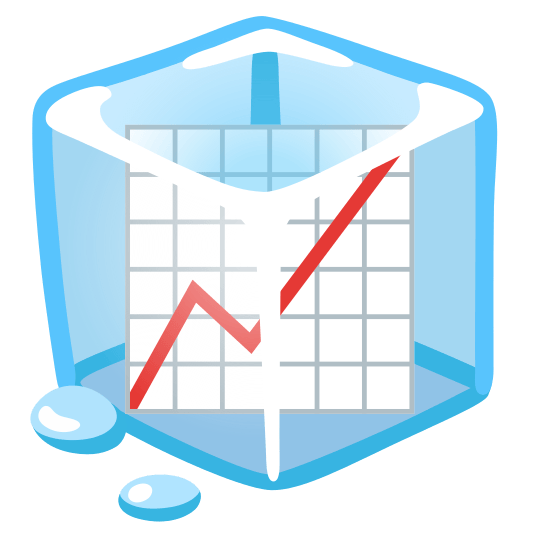 ice cube chart with upwards trend