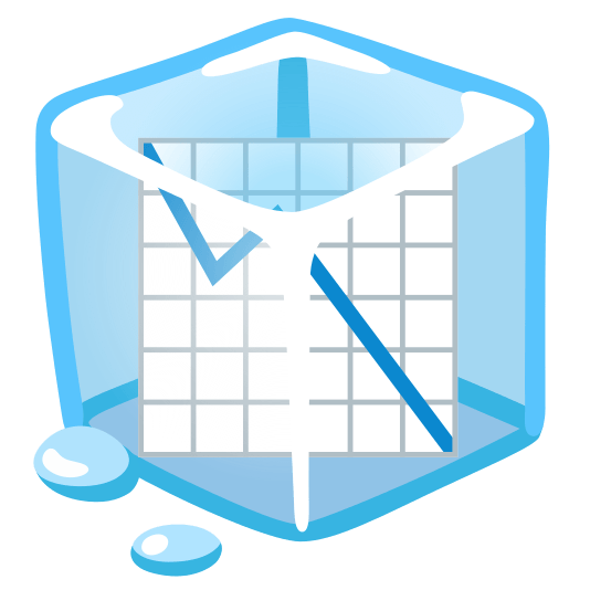 ice cube chart with downwards trend