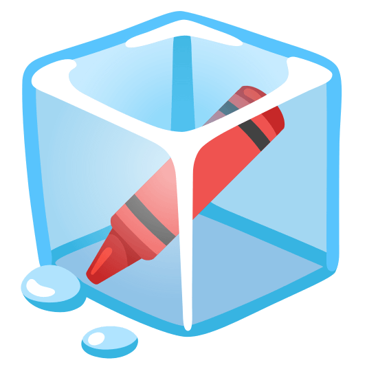 ice cube lower left crayon