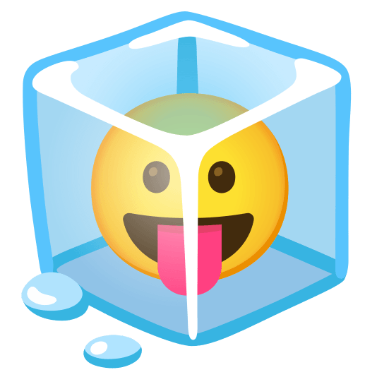 ice cube stuck out tongue