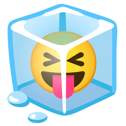 ice cube stuck out tongue closed eyes