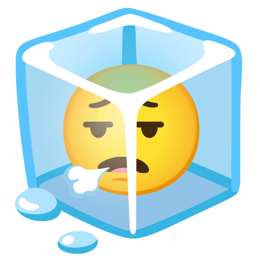 ice cube face exhaling