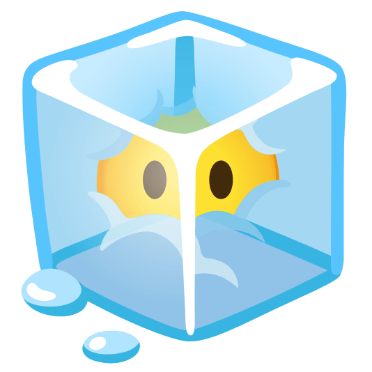 ice cube face in clouds