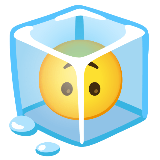 ice cube upside down face