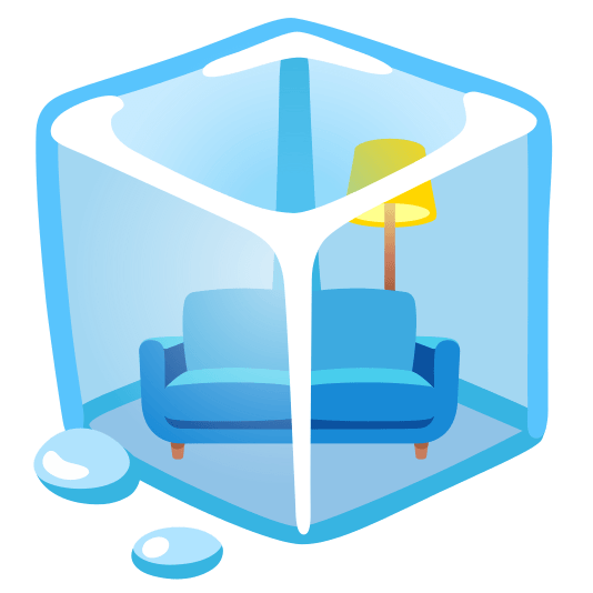 ice cube couch and lamp