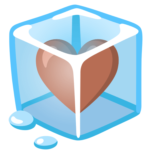 ice cube brown heart