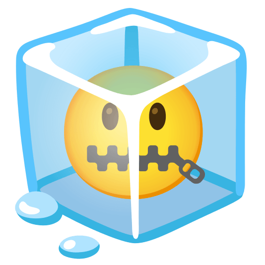 ice cube zipper mouth face