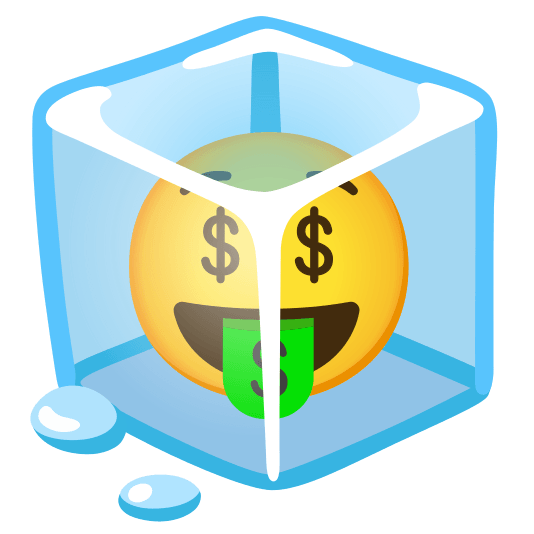 ice cube money mouth face