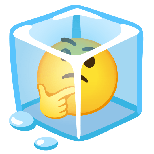 ice cube thinking face