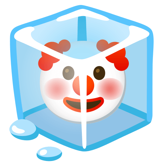 ice cube clown face
