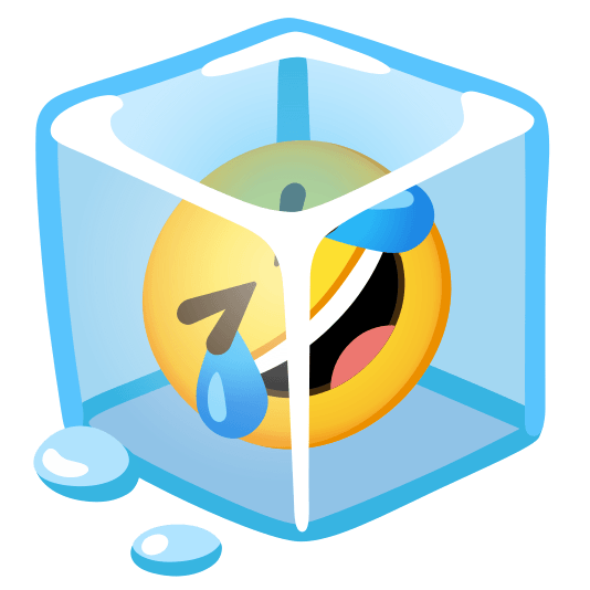 ice cube rolling on the floor laughing