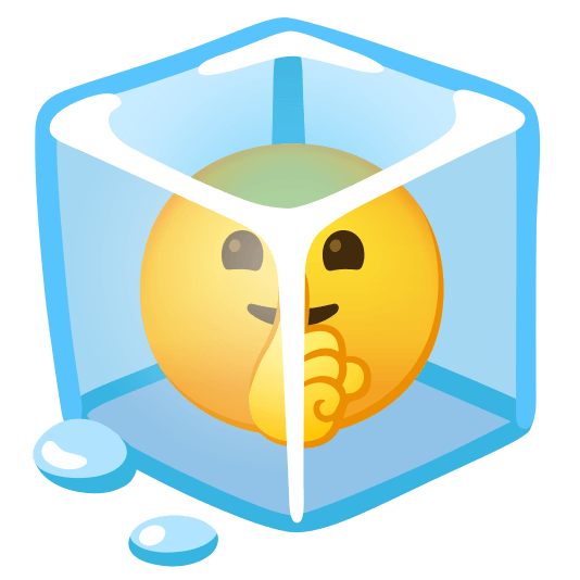 ice cube shushing face