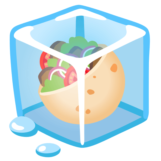 ice cube stuffed flatbread