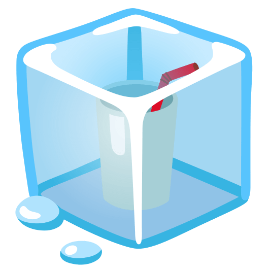 ice cube cup with straw