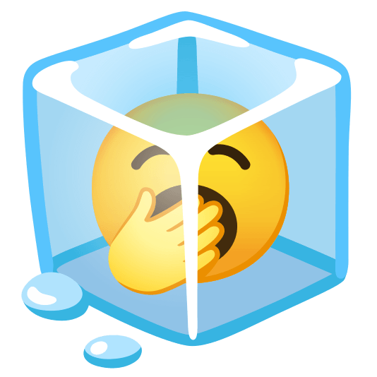 ice cube yawning face